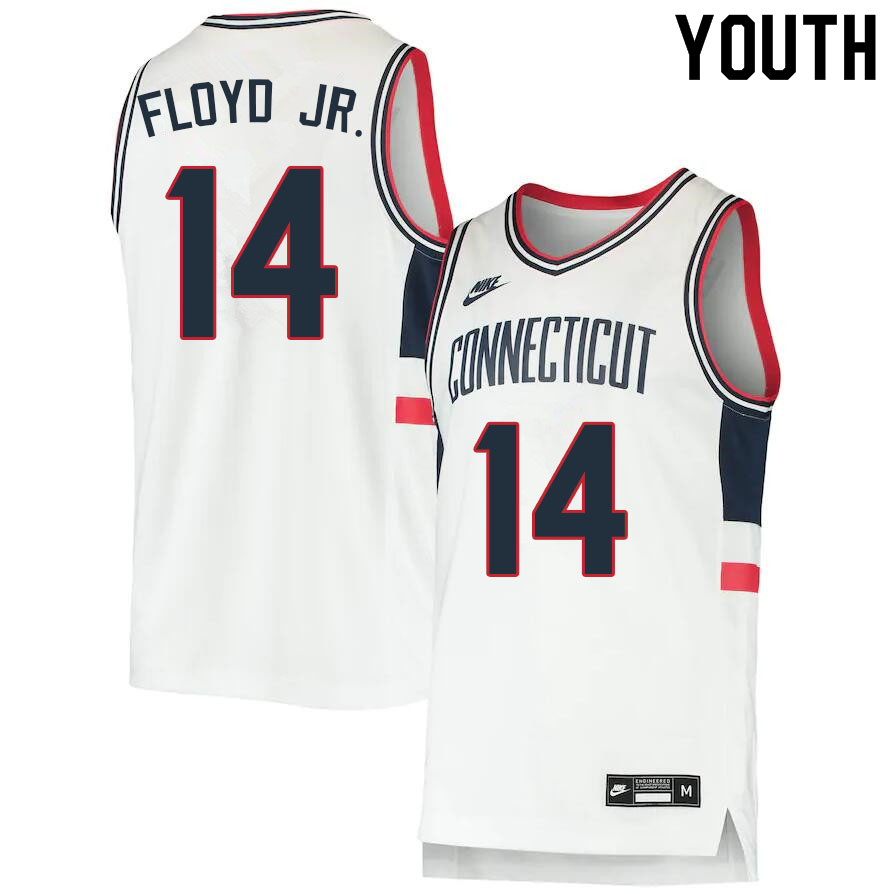 Youth #14 Corey Floyd Jr. Uconn Huskies College Basketball Jerseys Sale-Throwback